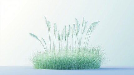 Elegant grasses isolated on light background with soft pastel colors