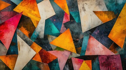 Fototapeta premium a composition of overlapping geometric shapes in various colors.