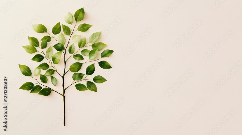 Aufkleber elegant minimalistic tree silhouette isolated on a white gradient background leaves transitioning fr