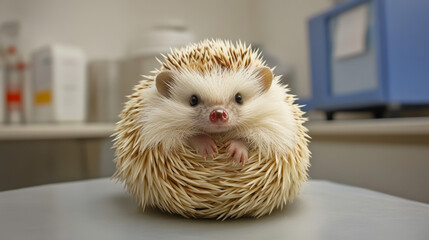 a small hedgehog in vet