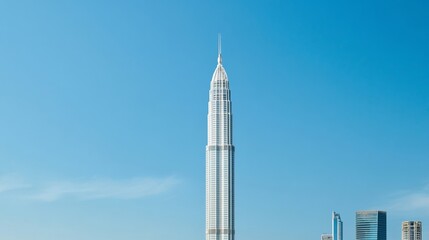 Elegant Skyline illuminated with glowing blue lights at night iconic landmarks shining in blue as part of the Light It Up Blue campaign 