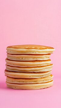 maslenitsa pankakes minimalism isolated on light pink background 