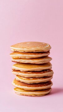maslenitsa pankakes minimalism isolated on light pink background 