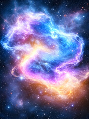 Fototapeta premium Cosmic Nebula swirls in space; stellar background; science, astronomy