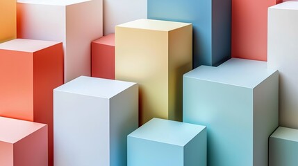 Obraz premium a digital background featuring colorful 3D geometric shapes.