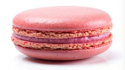 Pink Macaron on White Background