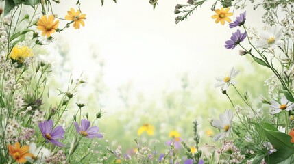 dainty wildflowers as a frame border