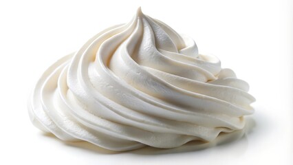 Whipped Cream Swirl on White Background