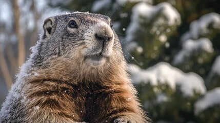 Punxsutawney Phil casts shadow amidst snowy Groundhog Day