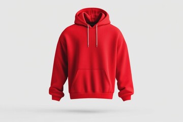 Red hoodie fashion apparel isolated product