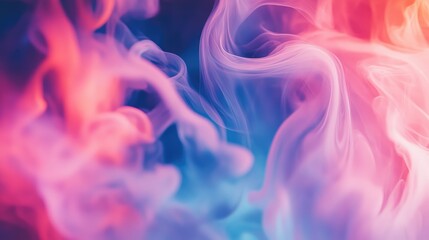 Obraz premium Thick smoke swirling in the air, dissipating with smooth, flowing patterns and leaving space for design.