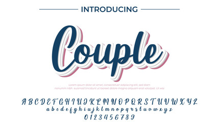 Couple Font Stylish brush painted an uppercase vector letters, alphabet, typeface