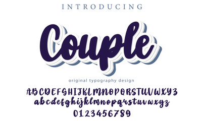 Couple Font Stylish brush painted an uppercase vector letters, alphabet, typeface