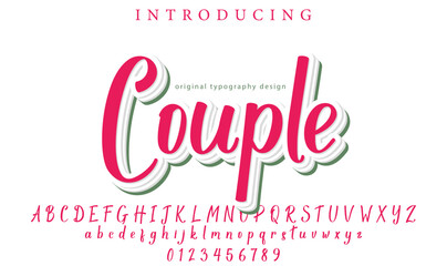 Couple Font Stylish brush painted an uppercase vector letters, alphabet, typeface
