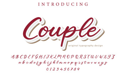 Couple Font Stylish brush painted an uppercase vector letters, alphabet, typeface