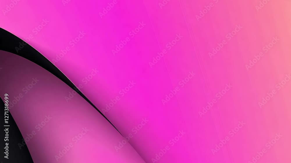 Poster modern pink gradient background with black curved shapes for abstract design