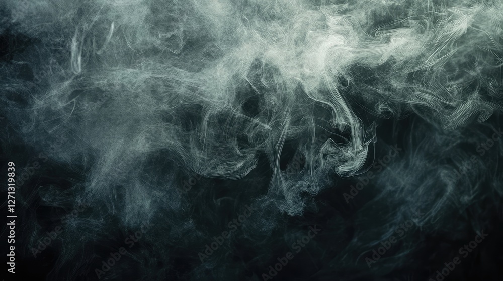 Poster whisps of smoke moving in different directions, creating a mysterious atmosphere with open space for