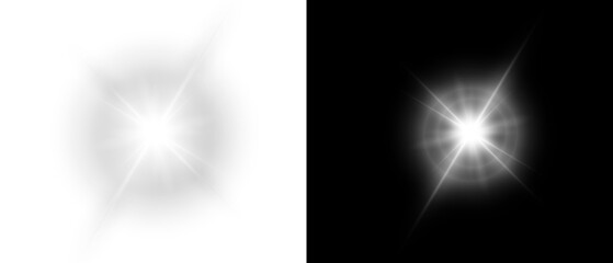 Png gold star light, sparkle. Yellow light effect. Shining light with yellow gold color. Png spotlight spark.Vector transparent sunlight special lens flare light effect