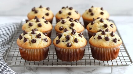 Delicious Homemade Chocolate Chip Muffins Ready to Eat
