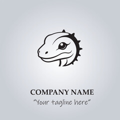 Lizard logo company black and white vector illustration