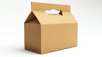 Brown Cardboard Box with Cut-Out Handle