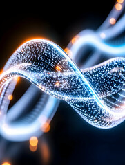 Glowing energy wave, abstract background, science concept