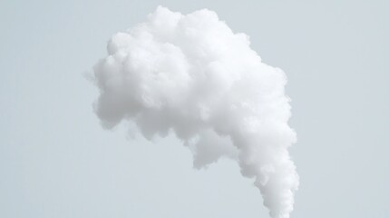 Naklejka premium White smoke plume against light blue sky; environmental impact