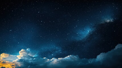 Night sky filled with stars and a dark backdrop creating a serene celestial scene