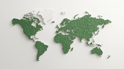 World map infographic concept. Detailed 3D World Map with Eco Friendly Earthy Texture and Pattern