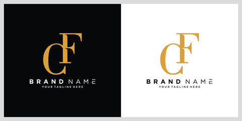 CF, FC Letter Logo Monogram Design Element.