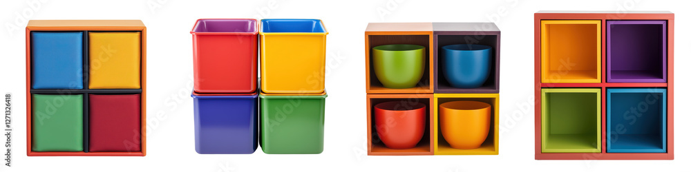 Aufkleber colorful and modular storage cubes with a minimalist design offering a practical and stylish way to 