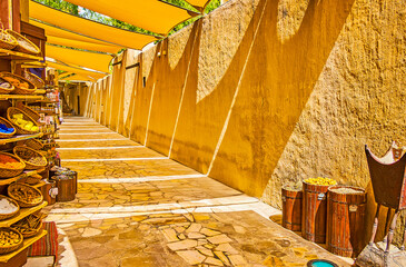 Al Souq Al Kabeer market in historic Al Fahidi street of Dubai, UAE