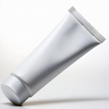 un tubo de pomada blanco, aislado sobre fondo blanco, mockup