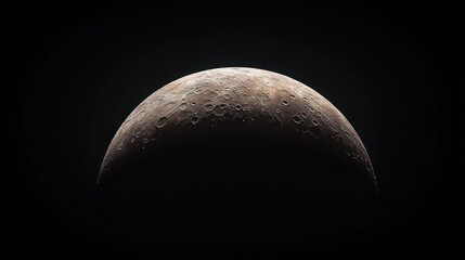 Crescent Moon in Dark Night Sky