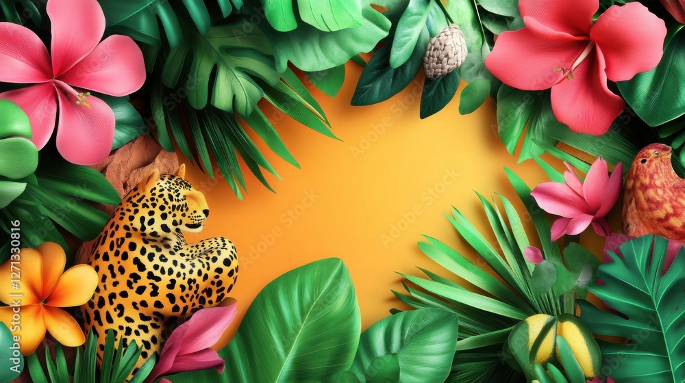 Poster bright background for your design with different elements