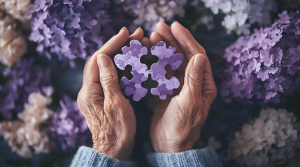 Alzheimer's And Brain awareness Month. June. Holiday concept ai generative