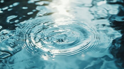 Abstract background with ripples on the water surface, blurred blue and gray colors, natural elements, a serene mood