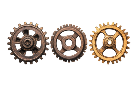 Gears isolated on white or transparent background - Powered by Adobe