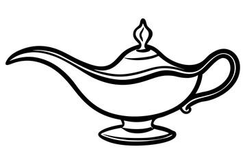 arabic dream magic lamp  silhouette  vector