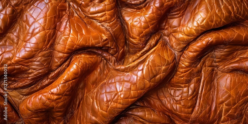 Aufkleber a brown leather surface with a pattern of lines