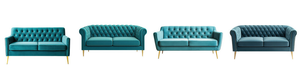 Elegant tufted velvet sofas and chairs in a modern contemporary living room interior with minimalistic design and stylish decor  Comfortable cozy and luxurious seating arrangement in a sophisticated