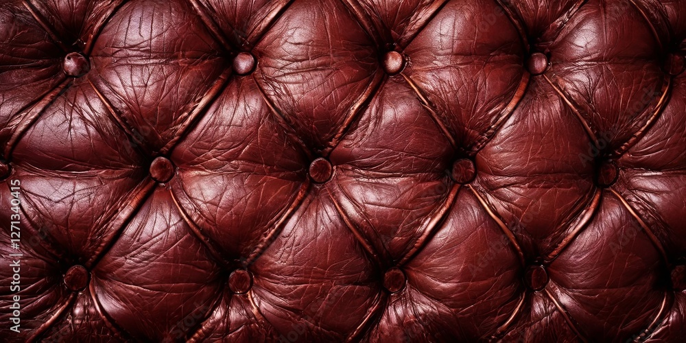 Poster a close up of a leather couch with a red color