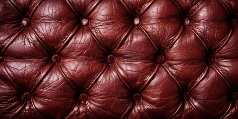 Naklejka premium A close up of a leather couch with a red color