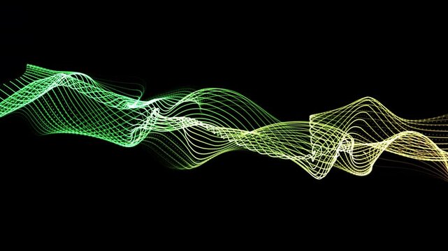 Dynamic animated a colourful swirl wave line motion abstract and background for technology concept