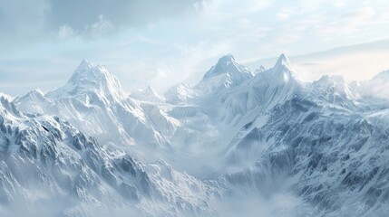 Obraz premium Alpine landscape with snowy peaks