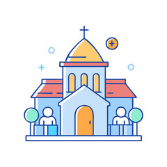 church icon, church vector illustration-simple illustration of church, perfect for church logos and icons