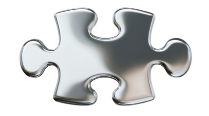 Obraz premium silver puzzle isolated on white background