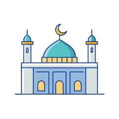 mosque icon, mosque vector illustration-simple illustration of mosque, perfect for mosque logos and icons