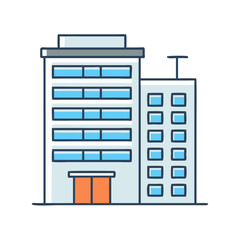 office building icon, office building vector illustration-simple illustration of office building, perfect for office building logos and icons