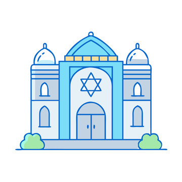 blue synagogue building icon clip art preview